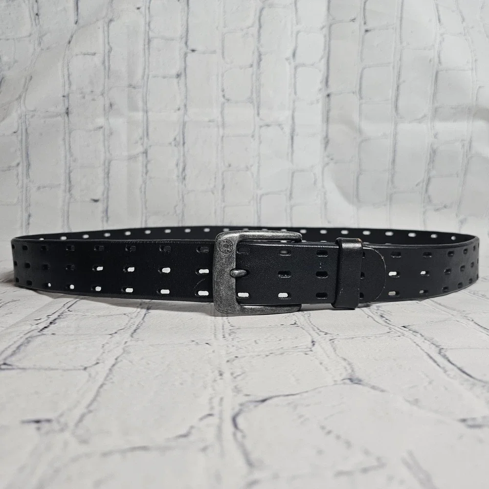 Levis Mens Black Genuine Leather Perforated Belt XL 42-44